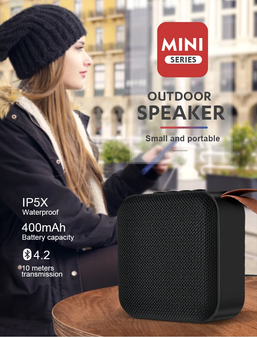 Беспроводной Bluetooth мини-динамик стерео портативный динамик s сабвуфер Bluetooth 4,2 с SD FM наружная Колонка громче динамик