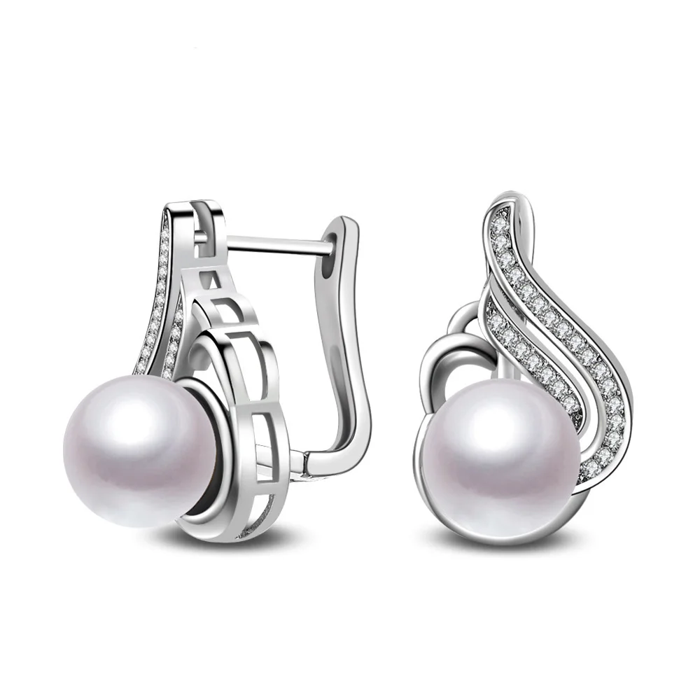 Женские серьги из серебра с пресноводным жемчугом|pearl earrings|earrings simpleearrings for women |