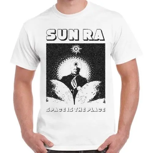 Sun Ra Space это место джаз Бесплатная футболка в стиле ретро 31|Футболки| |
