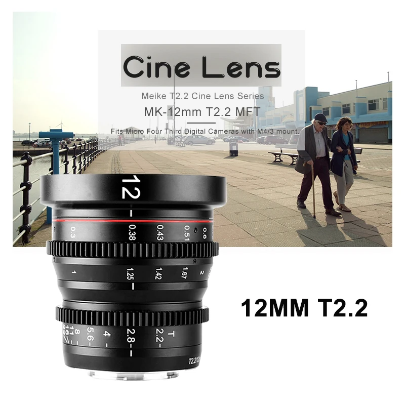 

Meike 12mm T2.2 Camera Lens Wide Angle Cinema Lens Manual Focus fixed lens for Olympus Panasonic Lumix M4/3 mount Cameras
