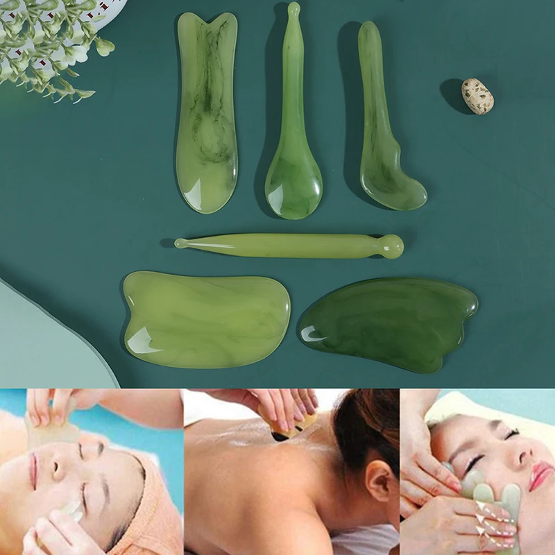 Natural Resin Guasha Scraping Massage Scraper Face Massager Acupuncture Gua Sha Board Acupoint Face Body Care SPA Massage Tool