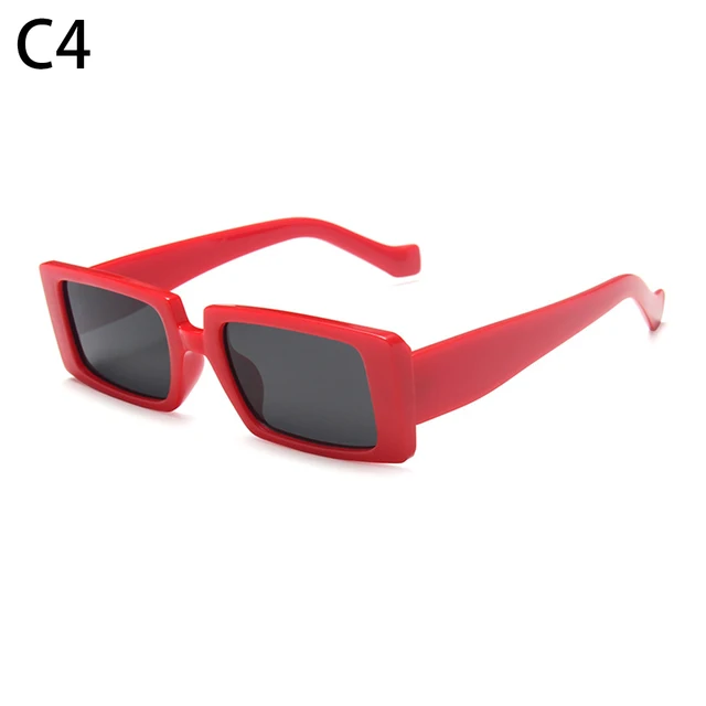 Candy Color Vintage Wide Frame Women Sunglass Small Rectangle Sunglasses Summer Female UV400 Lens Trendy Eyewear Wholesale C4