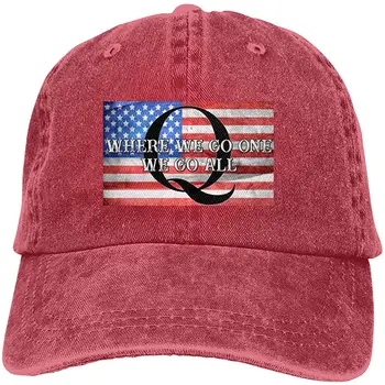 

Men Women Where We Go One We Go All WWG1WGA Baseball Cap Denim Dad Hat Trucker's Cap