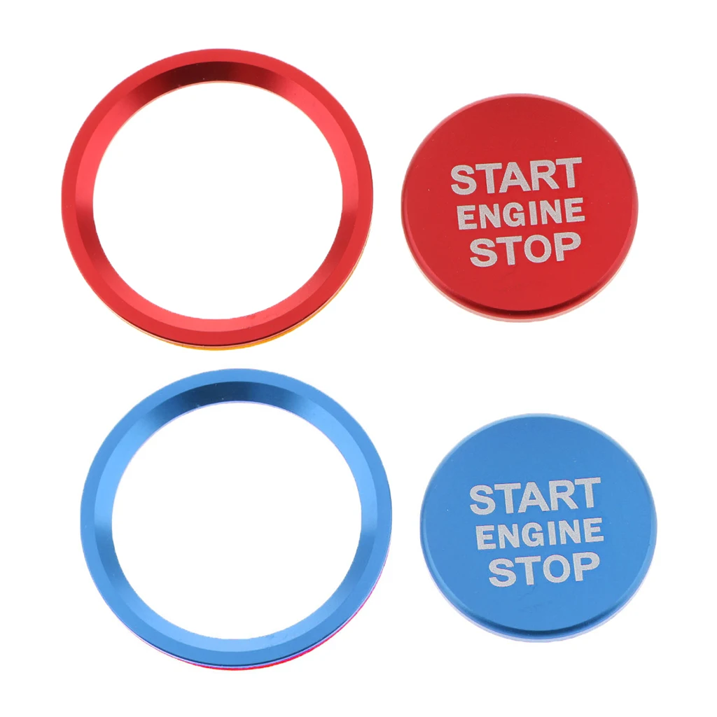 2 Pack Aluminum Alloy Engine Start Stop Push Button Cover Trim Perfect Match For Audi A6 A7 Easy To Installtion