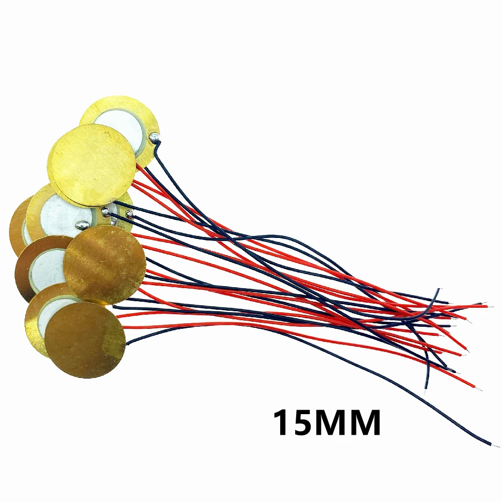 10 Pcs Piezoelectric Piezo Ceramic Wafer Plate Dia 20mm For Buzzer LoudspeakerConnectors