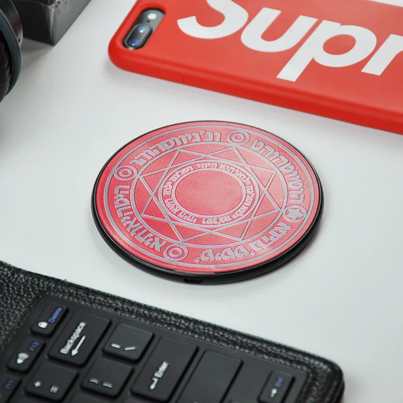 Волшебное Беспроводное зарядное устройство для iPhone X 8 Plus XS MAX XR 10 Вт быстрое зарядное устройство для samsung S6 S7 Edge S8 S9 Plus Note 5 8 - Цвет: LightRed