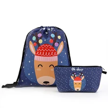 Рюкзак на шнурке, Рождественский косметический костюм на шнурке, модный принт, для путешествий, софтбэк, мужские сумки, унисекс, женские сумки на плечо, Новинка