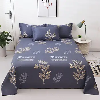 

1 piece of bed sheet and pillowcase Pure cotton single bed sheet flower pattern flat bed