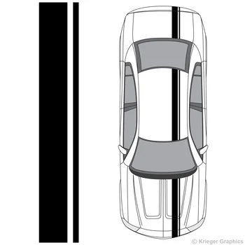 

For 1Set Dodge Charger Single Offset Rally Racing Stripes Vinyl Stripe Decals Car styling
