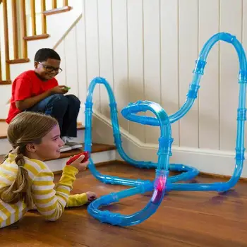 

Electric Remote Control Rail Car Toy Assembled High Speed Racing Model Children Educational Remote Control Rail Tunnel Car Toy