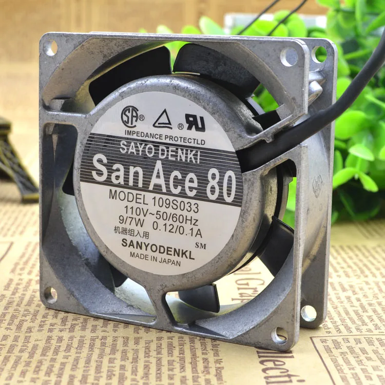 

8025 8CM 110V 109S033 9W 0.12/0.1A SAN ACE 80 fan