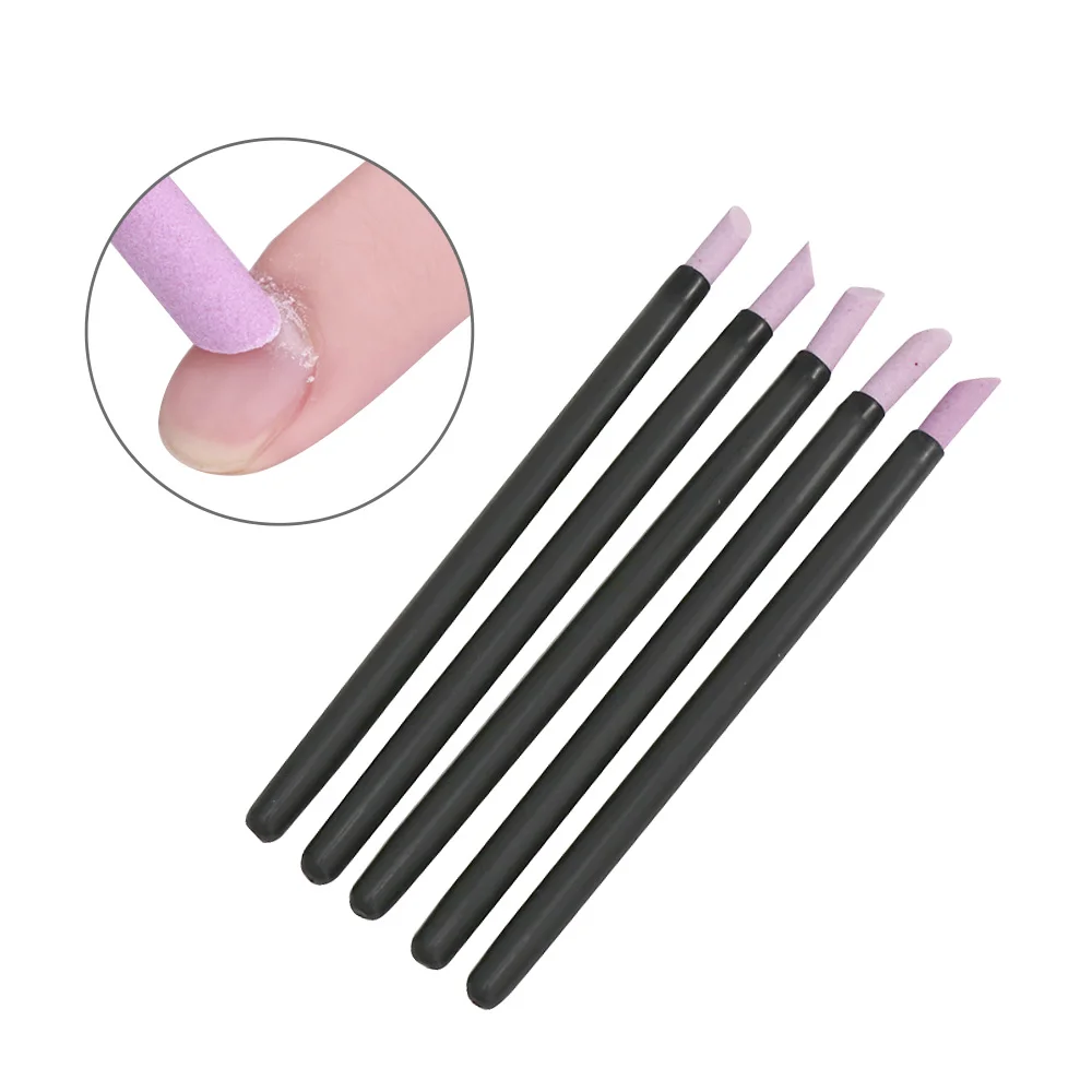 

5Pcs Scrub Cuticle Remover Pen Nail File Set Quartz Stone Polish Pusher Trimmer Tool For Nails Art Manicure Tool Kit