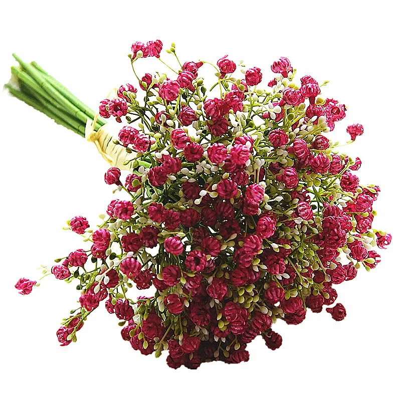 NewColorful gypsophila artificial flowers long stem fake flowers bouquet babys breath silk flowers wedding party home decoration