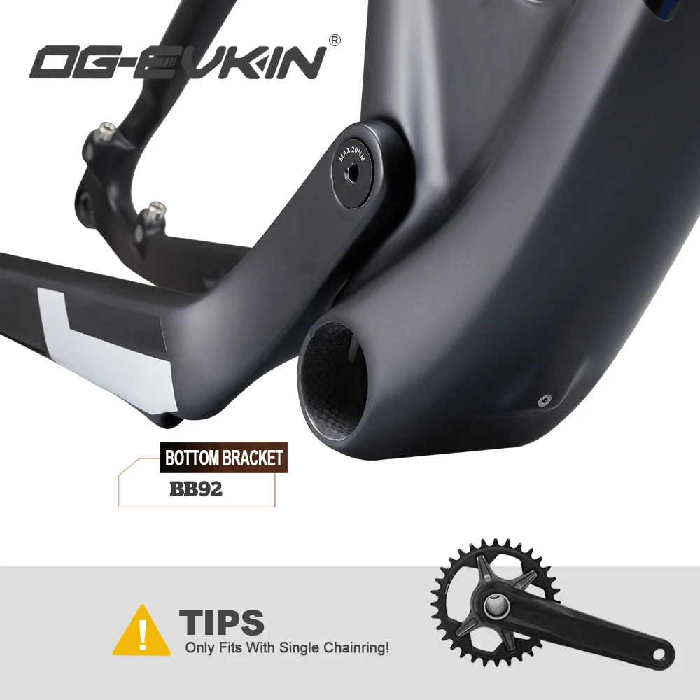 OG-EVKIN CF-080 Carbon Full Suspension Mountain Bike Frame 12X148 Thru-Axle 12V Boost 29er 2.35 Tire BB92 MTB Bicycle Disc Frame bicycle parts bicycle frame