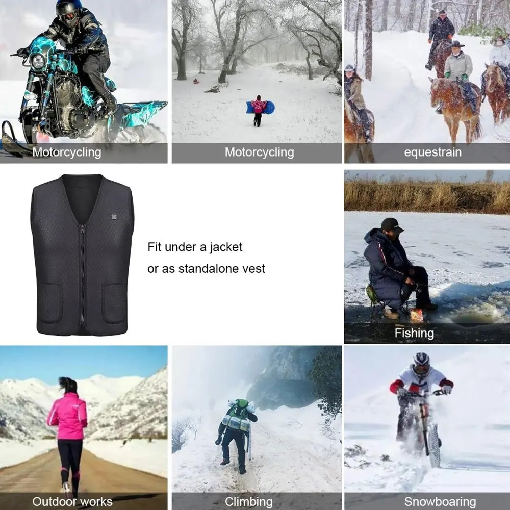 Electric Vest Heated Heated Pad Clothing USB Hot Compress Physiotherapy Jacket Heated Thermal Warm Body Warmer Winter Skiing