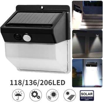 

3 Modes Motion Sensor 270 Degree Solar Lights Outdoor Wide Angle Waterproof Lighting 136 LEDs/206 LEDs Emergency Safety Lamp