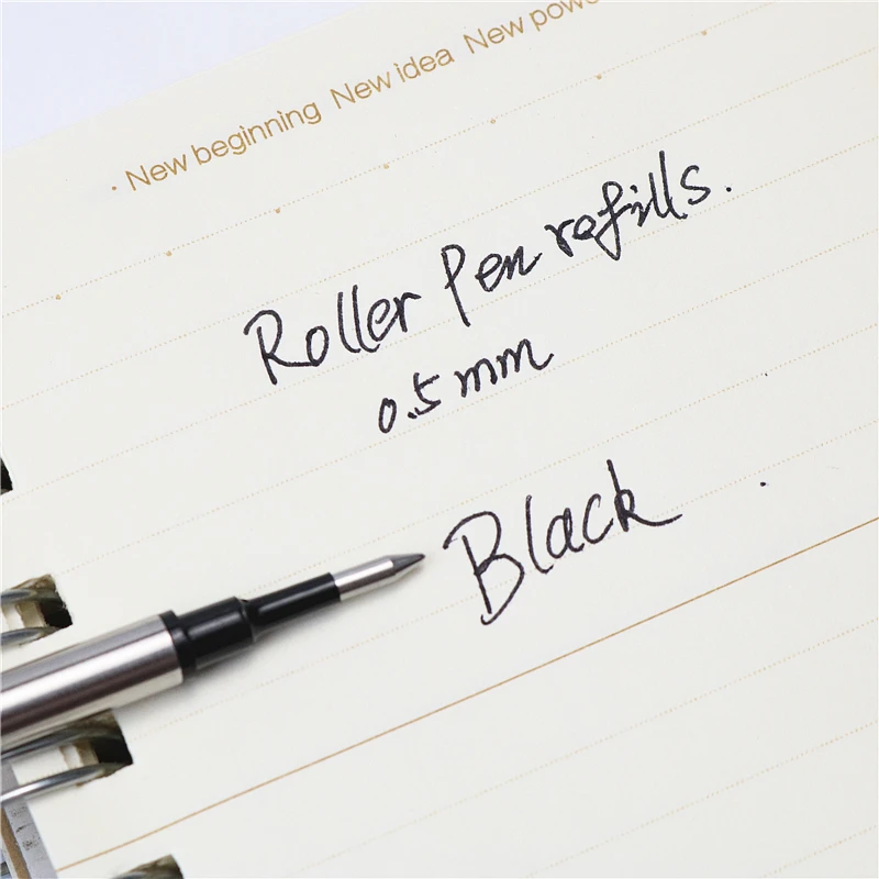 0.5mm blue and black Red roller Pen Refill Smooth writing Metal ballpoint pen refill 5PCS/lot Stationery pen writing accessories 3