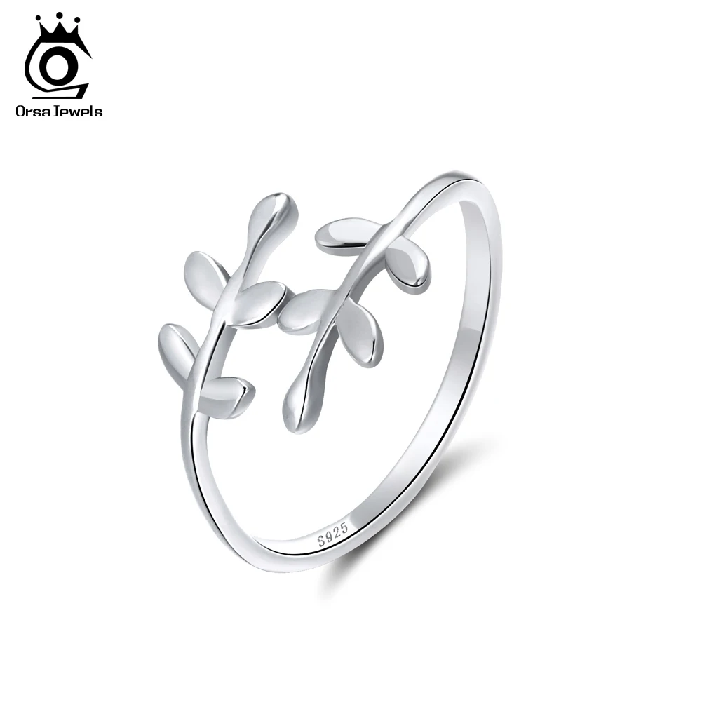 ORSA JEWELS, милые, дизайнерские, одноцветные, 925 пробы, серебряные ювелирные изделия, регулируемое, обручальное кольцо, женские кольца, вечерние, SR12 - Цвет камня: Белый