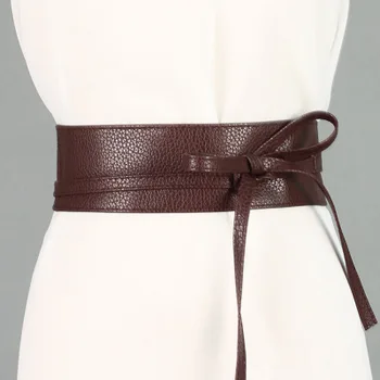 

New spring, summer and autumn dress belts ladies' clothing accessories wide ribbon bow two-ring belt girdle