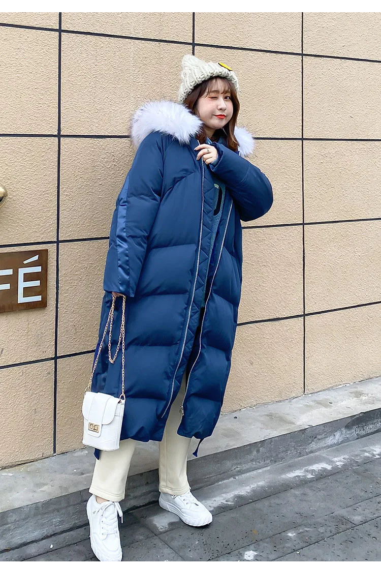 Синий размера плюс зимняя женская куртка abrigos mujer invierno пуховик женский пальто Зимняя верхняя одежда DZA031