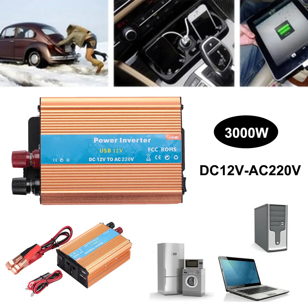 USB зарядка 600 Вт DC 12 В к AC 220 В портативный автомобильный инвертор зарядное устройство конвертер адаптер DC 12 к AC 220 Модифицированная синусоида