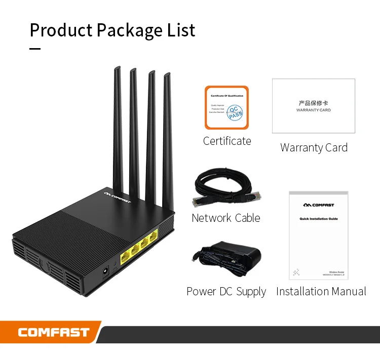 COMFAST CF-WR617AC 1200 Мбит/с беспроводной маршрутизатор домашний Wi-Fi ретранслятор 2,4G& 5G гигабитный двухдиапазонный WiFi диапазон удлинитель 4* 5dbi антенна