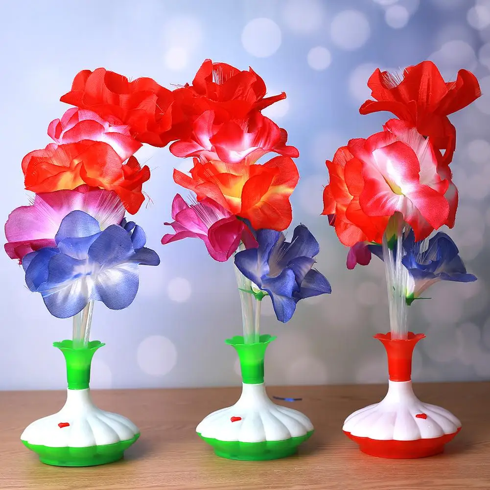 Fiber Flower Light Colorful Plastic Kapok Vase Valentine's Day Home