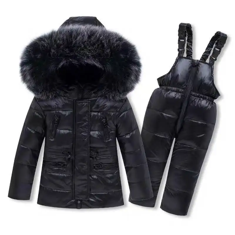 

Winter Boy & Girl warm Down Jacket Coat +Romper Clothing Set Snowsuit Children Parka White Duck Down Children Winter Ski Wear