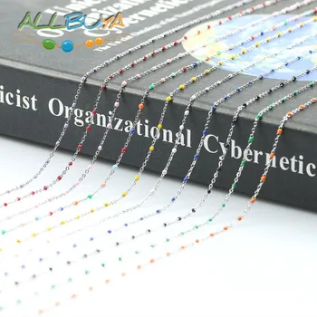 

Handmade silver Color Stainless Steel Wire Wrapped Rosary Chain Beads for Bracelets Necklace Ankles Jewelry Making DIY Wholesale