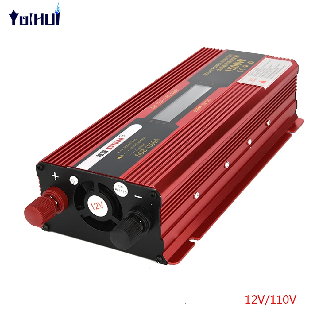 

XUYUAN 1500W DC 12V/24V to AC 220V/110V LED Display Solar Power Inverter System