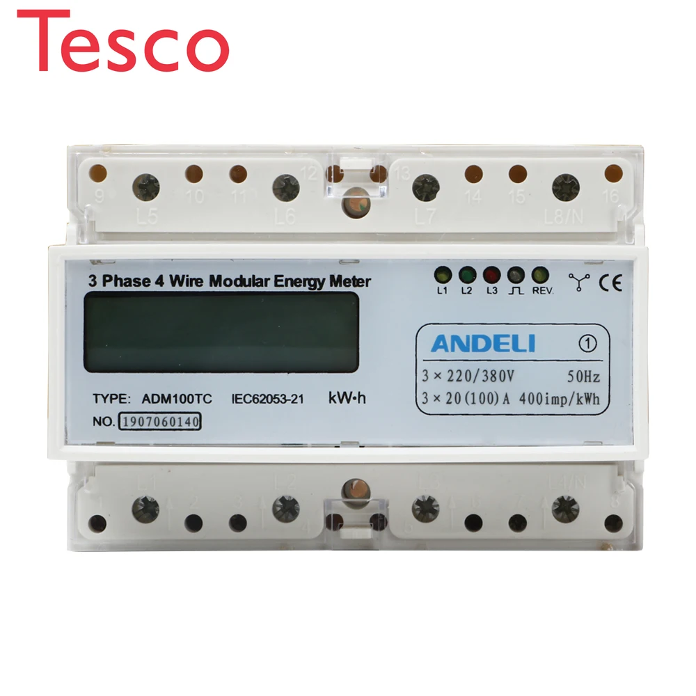 

ADM100TC 10-60A 3 phase digital energy meter