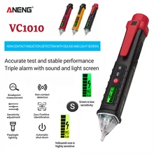 ANENG VC1010 Digital AC/DC detectores de voltaje pluma voltimetro analogico tension inteligente no bolígrafo de contacto probador medidor 12-1000V Volt lápiz de boligrafo detector de corriente corriente eléctrica