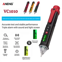 ANENG VC1010 detector de tensão canetas teste caneta de teste Lápis bonde atual do teste do medidor 12-1000 v do verificador da pena do não-contato esperto dos detectores de tensão da c.a./dc de aneng vc1010 digitas