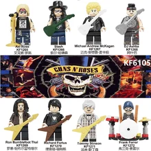 Строительные блоки рок-группа guns N' Roses Axl Rose DJ Ashba Tommee Stinson Frank Ferrer Фигурки игрушки для детей KF6105