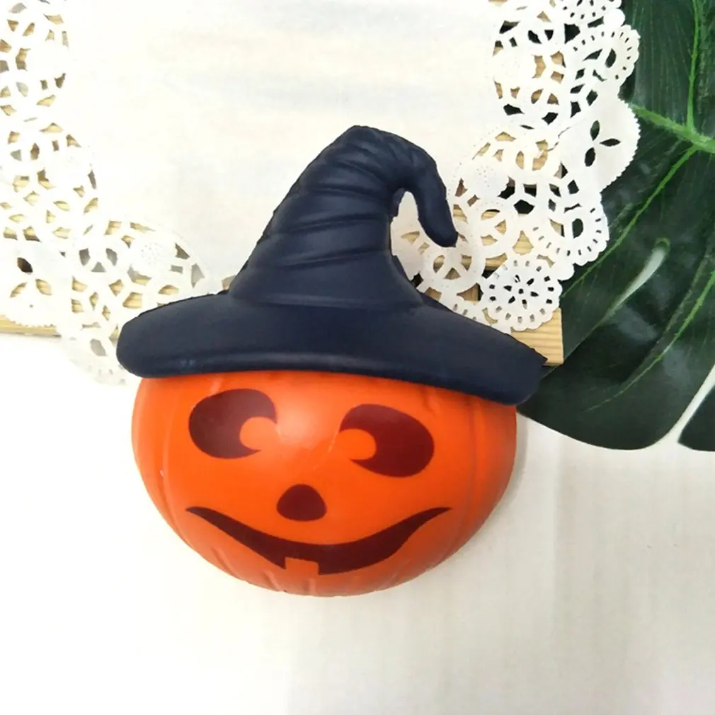 Mini Halloween Hat Pumpkin PU Doll Slow Rebound Decompression Toy Foam Relaxed Toy Decoration Soft Toy Cake Sample Model
