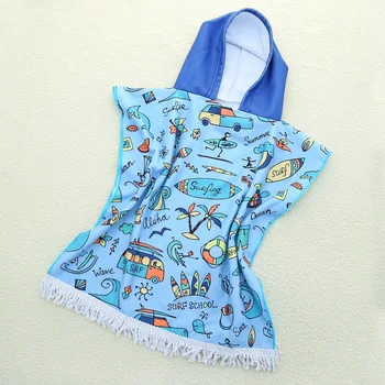 

Children Cartoon Microfiber Bath Hooded Towel Bathrobe unicorn pink bird girl boy child bath towel Bathrobe wearable towel