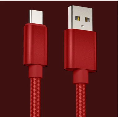 1 м 2 м 3 м usb type-C Дата-кабель для быстрой передачи данных зарядки передачи данных для huawei P10/P20/P30 Xiaomi Honor мобильные телефоны нейлоновые цифровые кабели - Цвет: Red Type-C