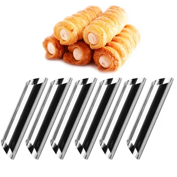 

6pcs Cannoli Forms Cake Horn Mold Stainless Steel Cannoli Tubes shells Cream Horn Mould Pastry Baking Mold