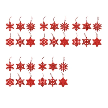 

30PCS Snowflakes Christmas Wooden Pendants Ornaments for Xmas Tree Ornaments Christmas Party Decorations