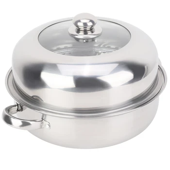

28CM Anti Slip Stainless Steel Single Layer Stockpot Hotpot Food Steamer Multifunction Pot Cookware Household Cooking