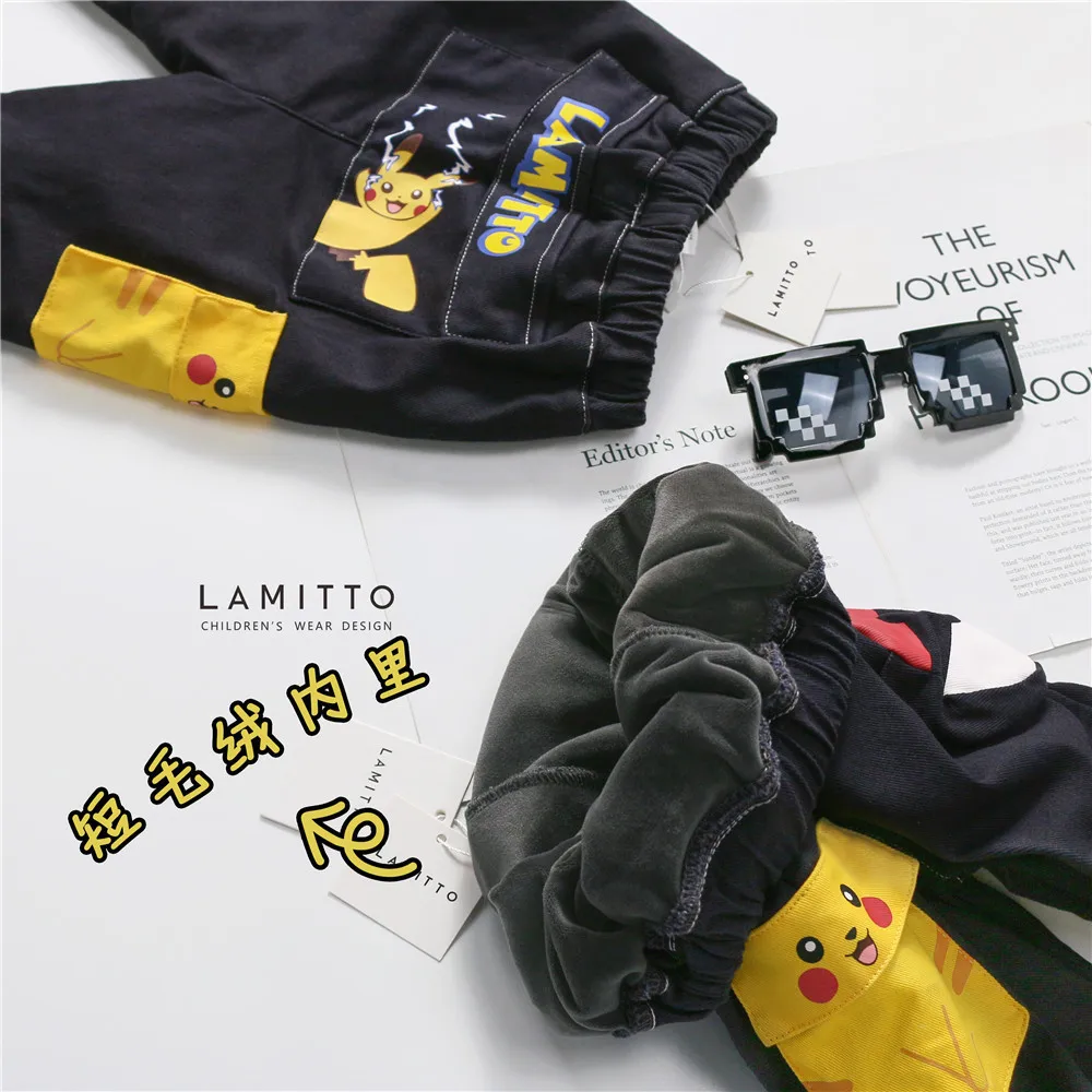 Tonytaobaby Autumn/winter Dress New Boys and Girls Baby Wear Cartoon Short Plush Inside Pants
