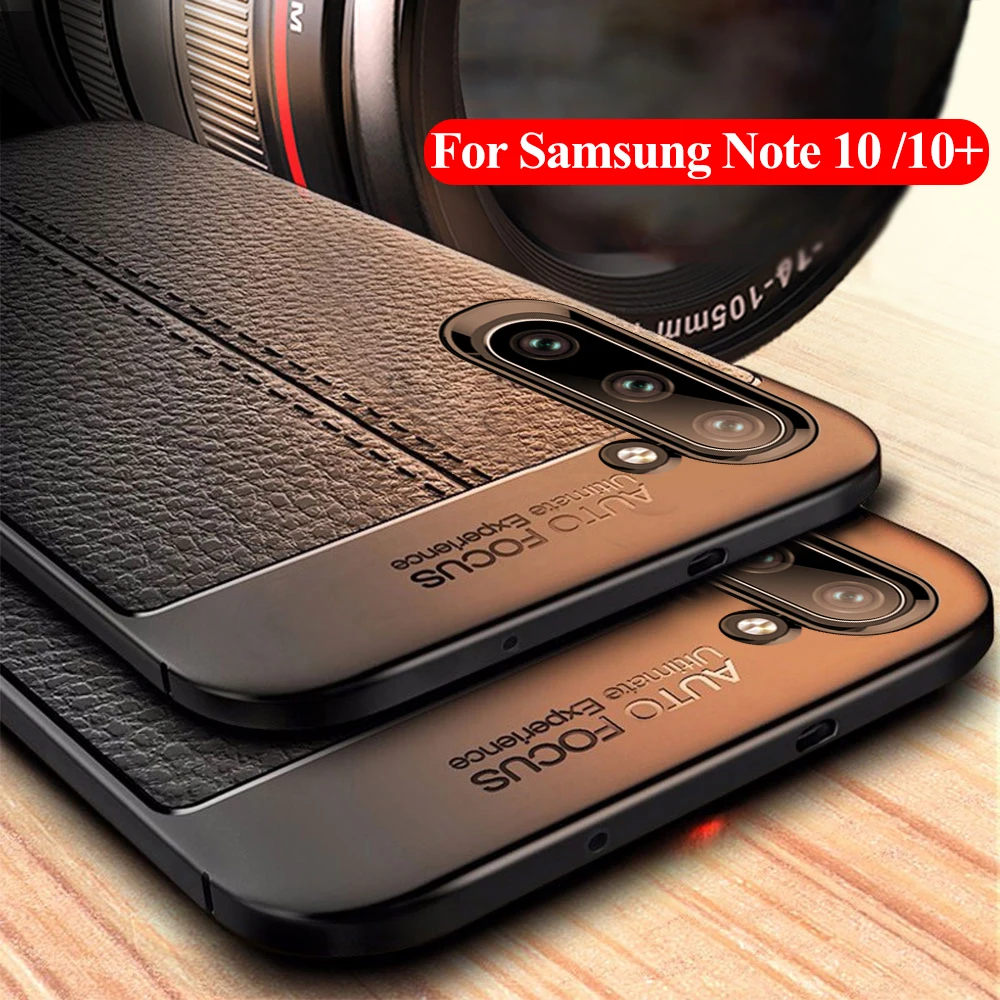 

For Samsung Galaxy Note 10 Case Litchi Leather Pattern Phone Case Shockproof Back Cover for Samsung Galaxy Note 10 Plus Case
