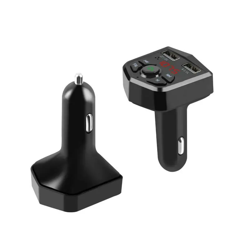 Хит, 12 В, автомобильное зарядное устройство с двумя usb-портами, версия Bluetooth 5,0, автомобильный комплект с громкой связью, беспроводной Bluetooth, fm-передатчик, mp3-плеер, светодиодный экран