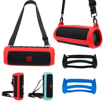 

Speaker Protective Cover Portable Silicone Shell for JBL Flip5 Storage Box With Should Strap for Outdoor Travel r30
