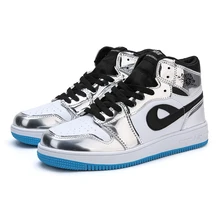 Женские и мужские баскетбольные кроссовки; цвет золотистый, Серебристый; 1 кроссовки для мальчиков; Uptempo; ботинки на платформе в стиле ретро; обувь для любителей скейтборда