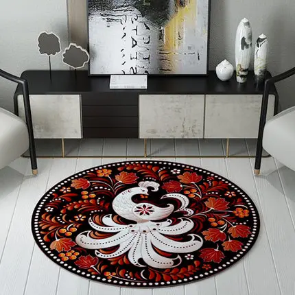 Китайский Павлин национальный ветер круглый ковер спальня комната компьютерный стул, гостиная журнальный столик диван круглый одеяло