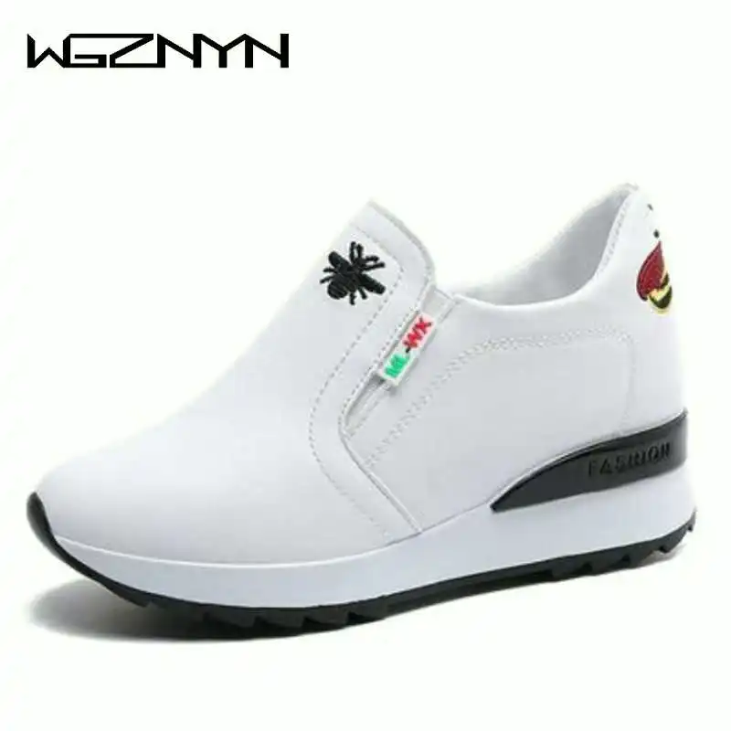 

NEW Spring Hidden Wedge Heels Casual Shoes Woman Platform Shoes Elevator 5CM High-heels Outdoor Walking Sneakers Women 2020 W27