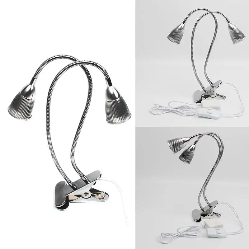 Plant Growth Lamp Double Head With Clip Plant Light Fluorescent Night Light Botanical Illumination Lamp Office Decoration Lamp