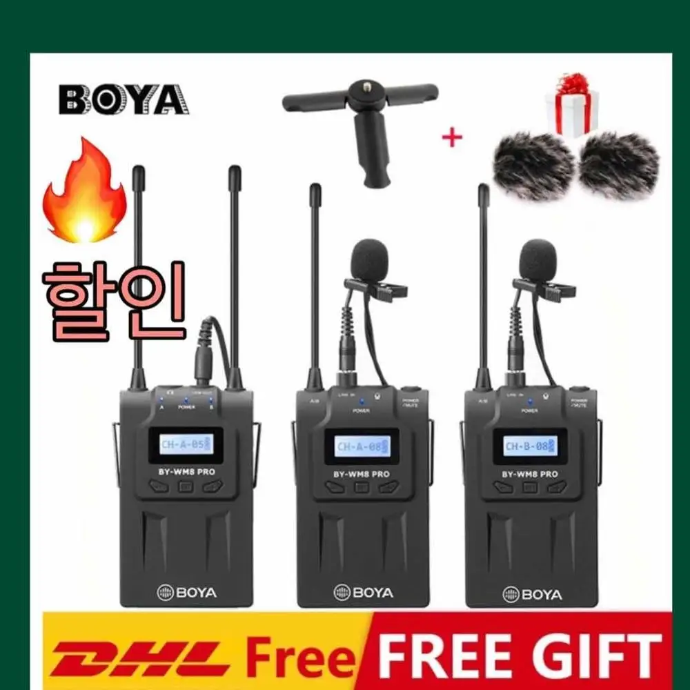 BOYA BY WM8 Pro K1 K2 UHF двойной беспроводной микрофон для интервью 2 передатчика и 1