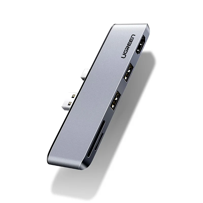 Gray Ugreen USB 3,0 концентратор Мульти USB к USB3.0 Порты и разъёмы HDMI SD/TF док-станции для microsoft Surface Pro 4/5/6 сплиттер адаптер концентратор USB - Color: Gray